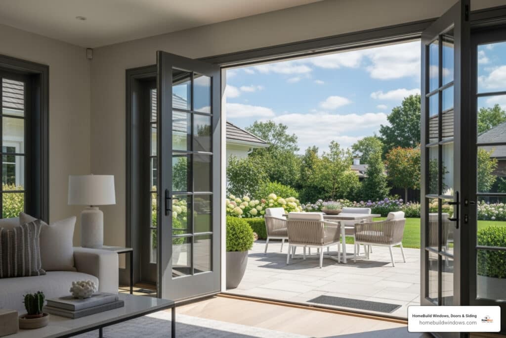 Impact Aluminum French Doors with Multi Point Locking System
